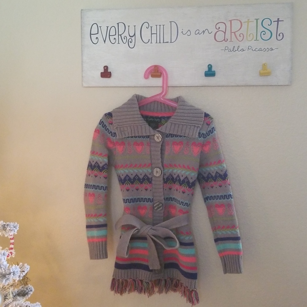 Girl's fringed cardigan